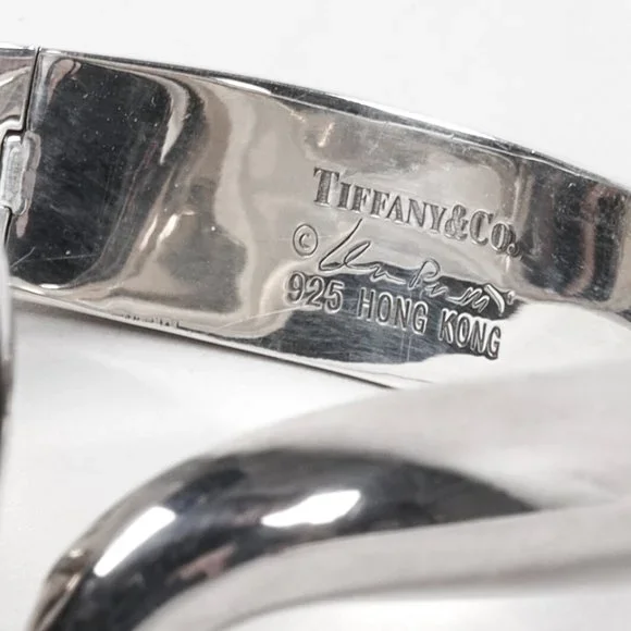 Tiffany & Co. Elsa Peretti Sevillana Sterling Silver Black Jade Cuff - Picture 5 of 5